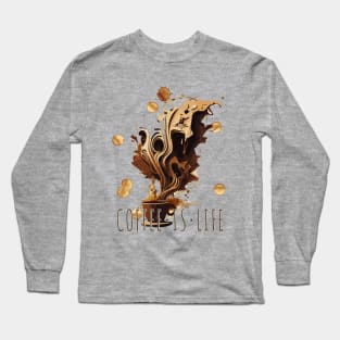 Surrealism AI Art Style Coffee Is Life Long Sleeve T-Shirt